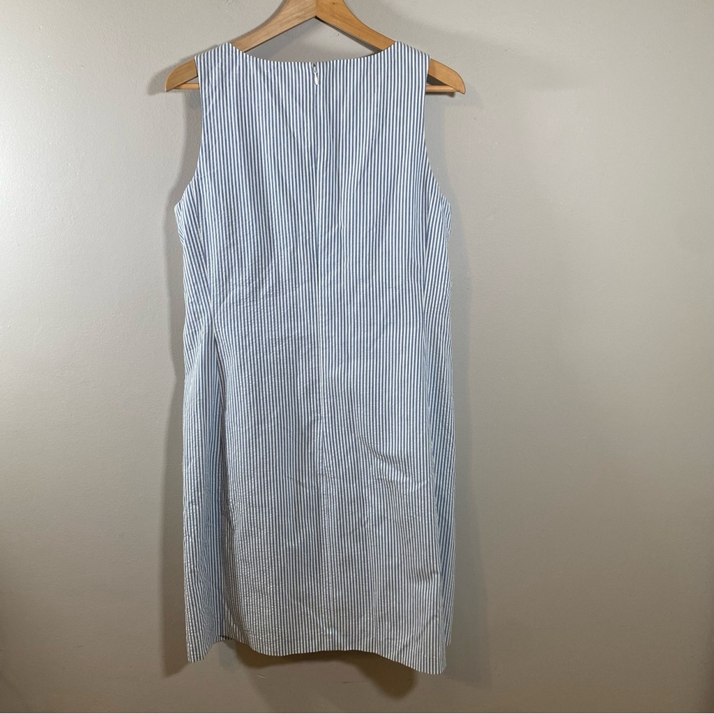 Anne Klein Blue and White Striped Dress knee length size 12 - Picture 2 of 12